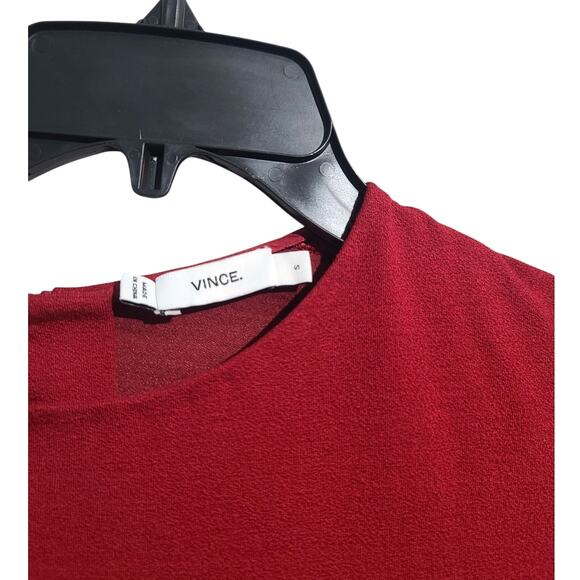 Vince 3/4 Sleeve Boucle Sheath Dress Red - Picture 3 of 5